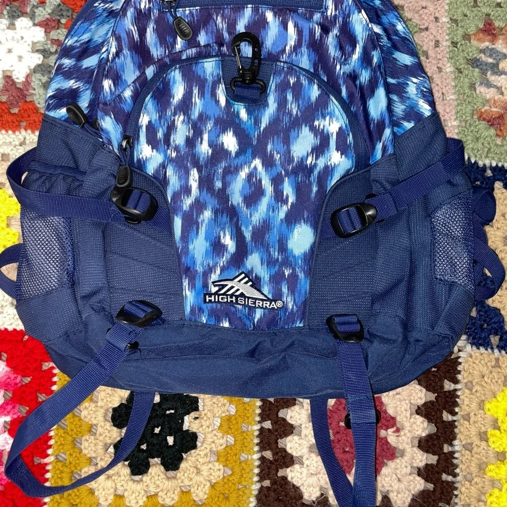 High Sierra Backpack Suspension Strap System Blue‎ School Camping Hiking